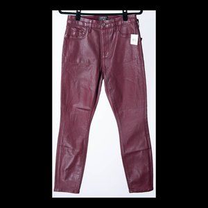 Jen 7 by 7 for All Mankind Womens Wine Coated Ankle Skinny Pants Size 6 NWT